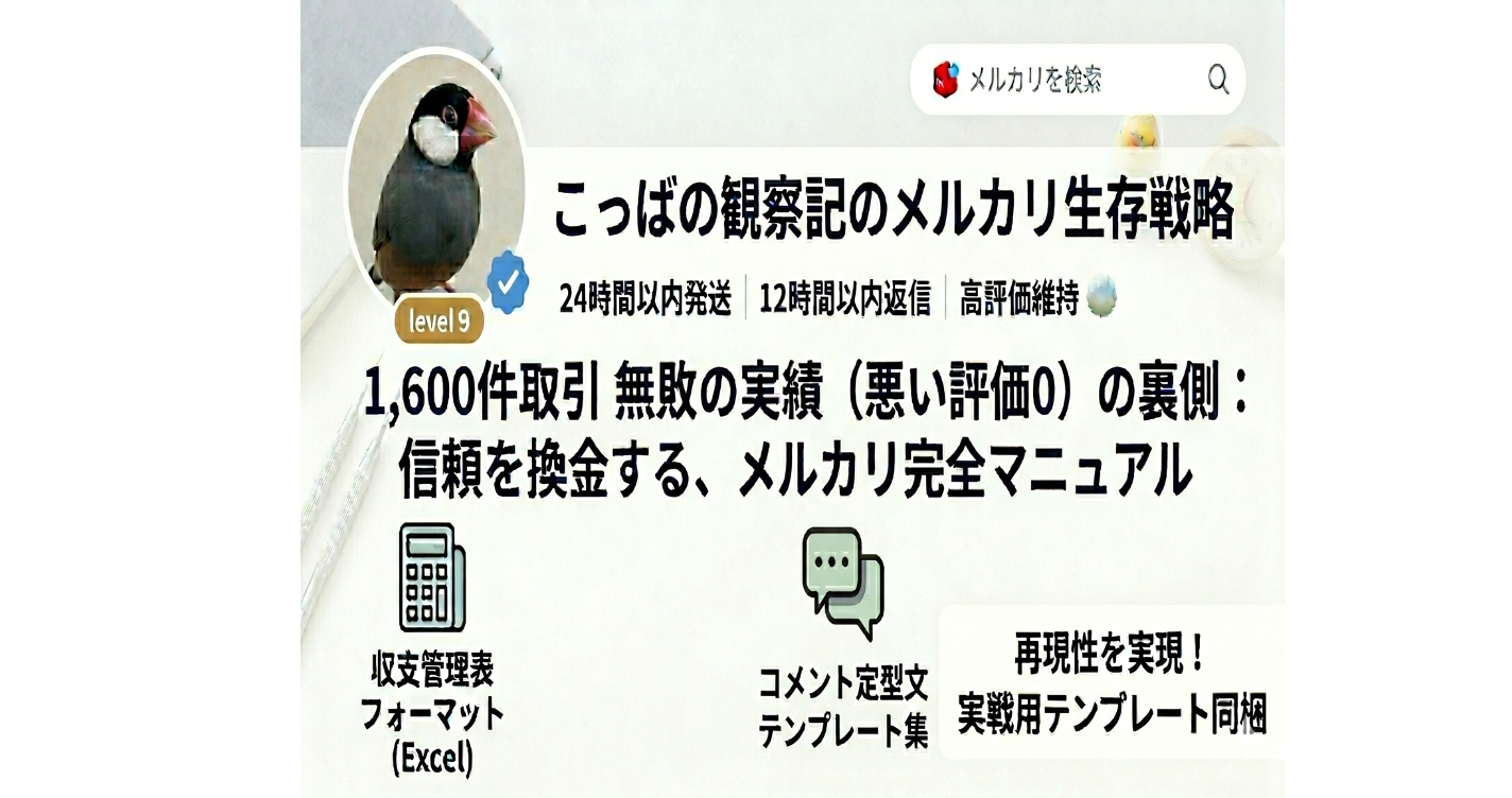 信頼を「通貨」に変える。1,600件無敗のメルカリ生存戦略を公開しました
